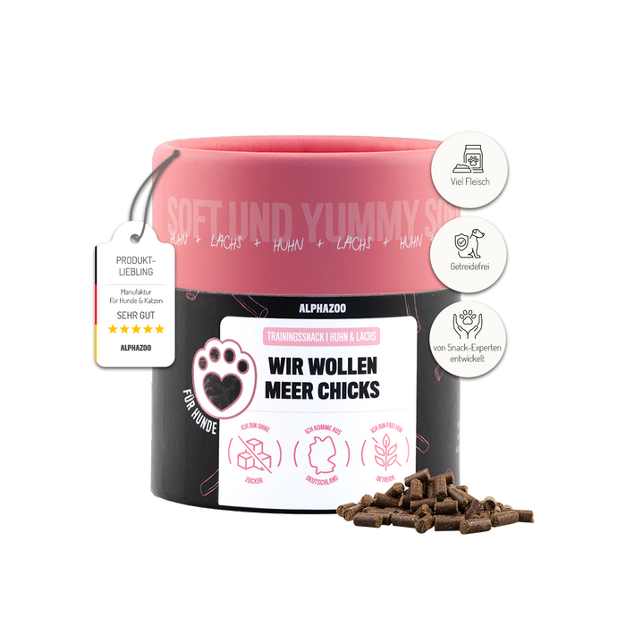 Kyckling- & laxsnack 65g – Gott träningssnacks för din hund